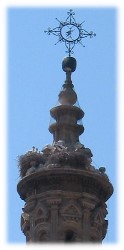 Logroño, église et cigognes