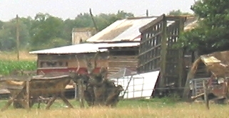 Mangeoire et ancien silos à maïs